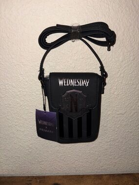 Wednesday x Primark Nevermore Mini Crossbody Bag Black Goth Addams NWT